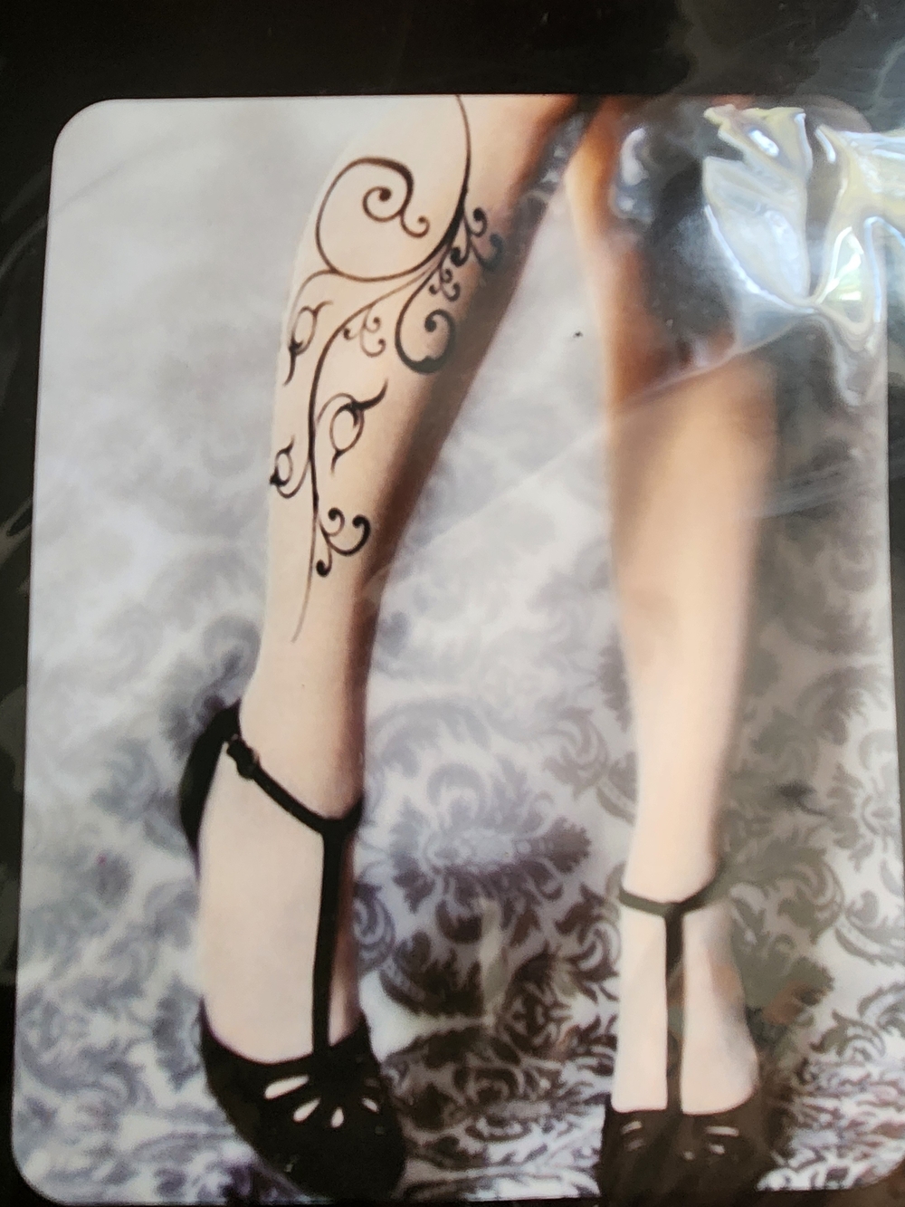 Black Scrolls - Thighs Hoisery - Legwear